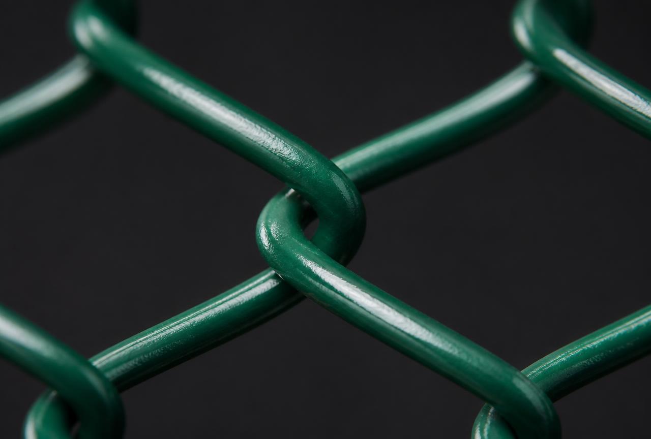 PVC coated chain link mesh close-up